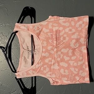 NWOT Assholes Live Forever Pink Leopard Crop Tank XS